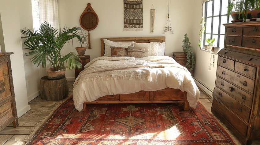 Cozy Bohemian Bedroom Design with Vibrant Colors and Patterns Aesthetic Idea (1014)