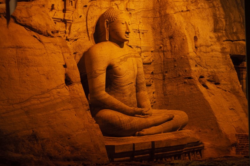 Large Stone Carved Sitting Buddha Statues at Polonnaruwa Gal Viharaya (5)
