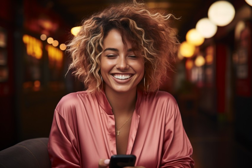 Happy Woman Holding a Mobile Phone (22)