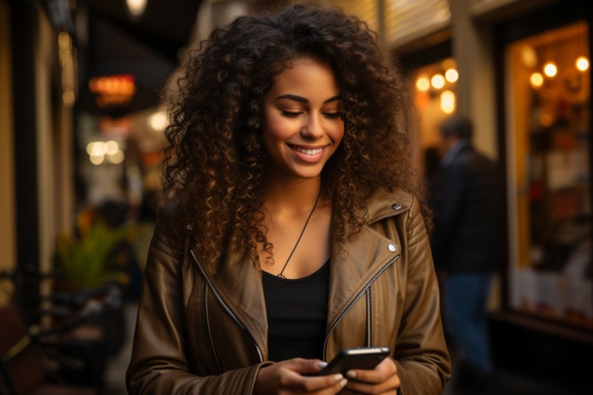 Happy Woman Holding a Mobile Phone (32)