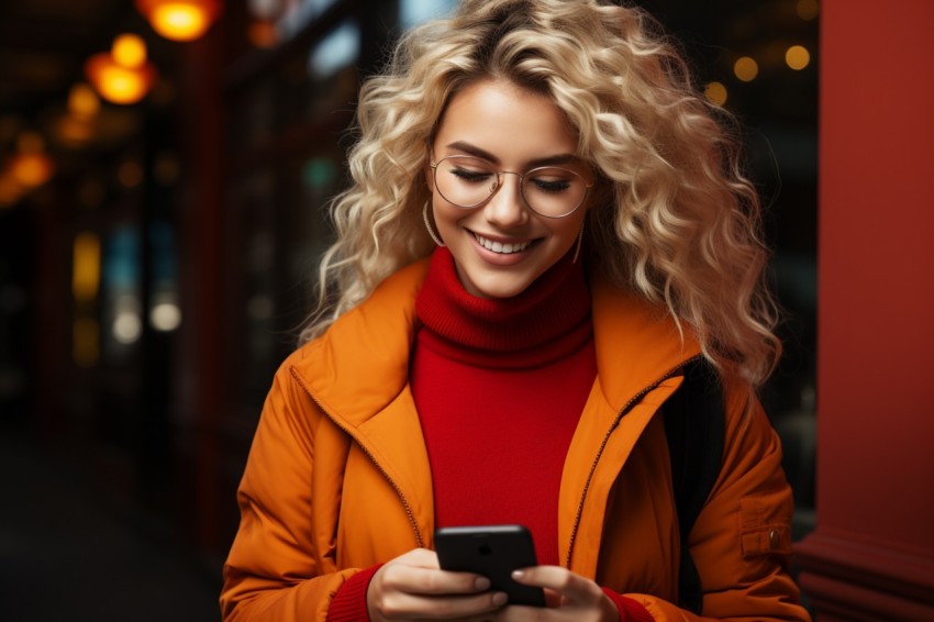 Happy Woman Holding a Mobile Phone (15)