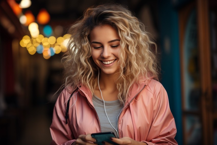 Happy Woman Holding a Mobile Phone (37)