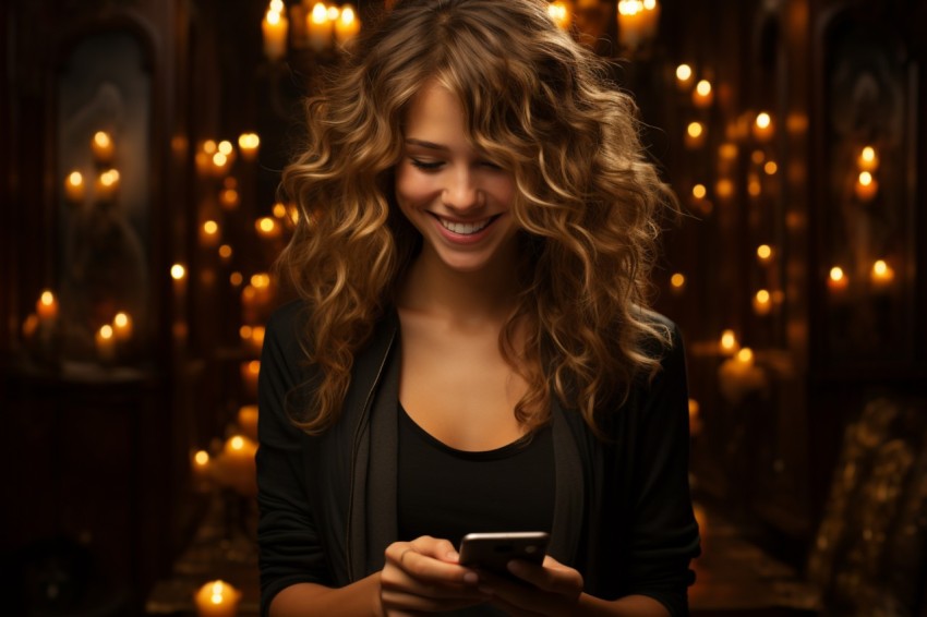 Happy Woman Holding a Mobile Phone (83)