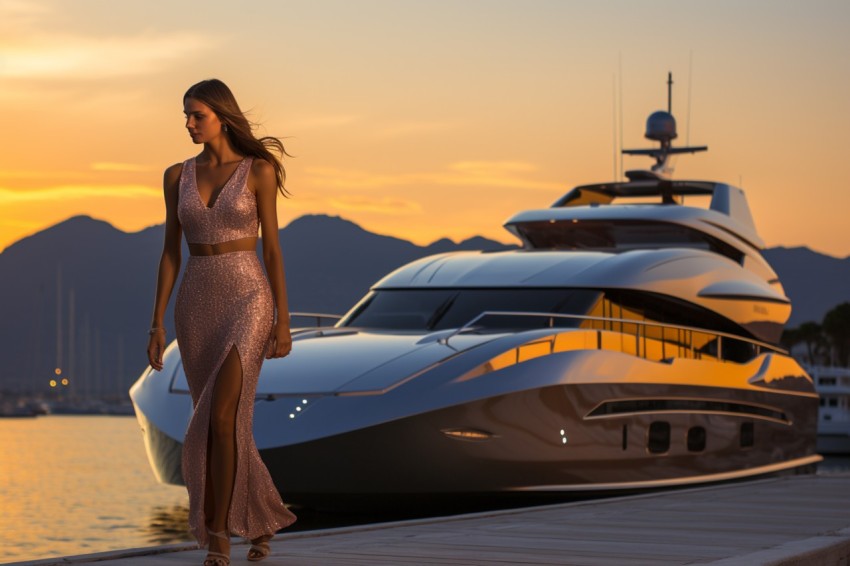 Independent Woman with Luxary Yacht (128)