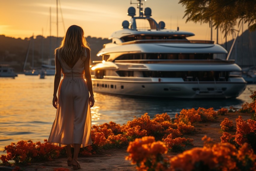 Independent Woman with Luxary Yacht (135)