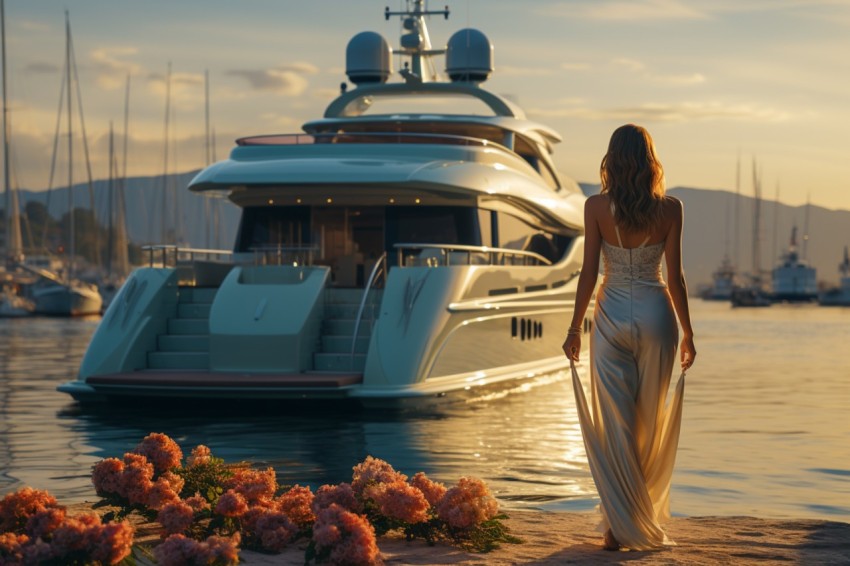 Independent Woman with Luxary Yacht (149)