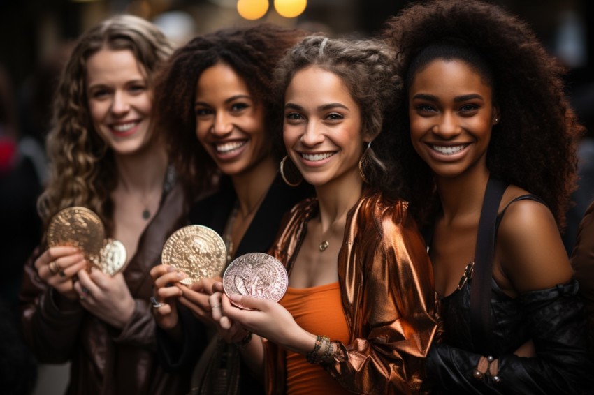 Women holding Bitcoin (2)