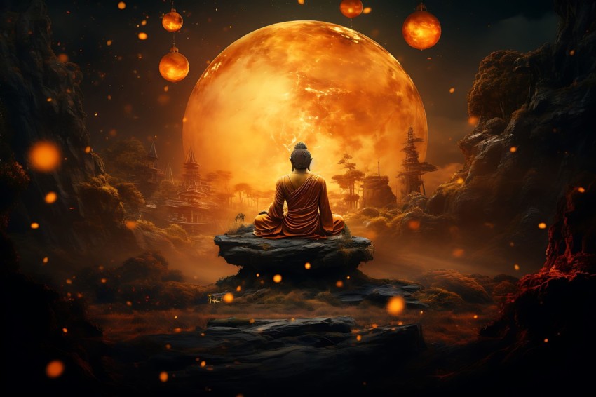 Gautam Lord Buddha Aesthetic Meditating (819)