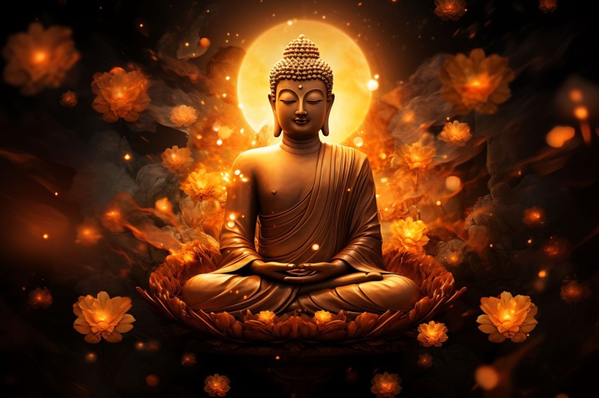 Gautam Lord Buddha Aesthetic Meditating (868)