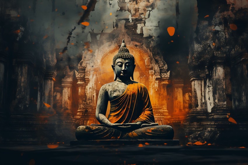 Gautam Lord Buddha Aesthetic Meditating (1016)