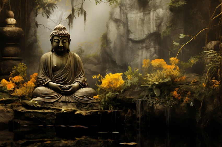 Gautam Lord Buddha Aesthetic Meditating (1052)