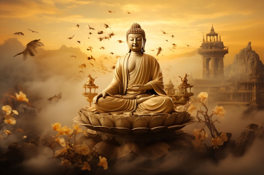 Gautam Lord Buddha Aesthetic Meditating (1128)