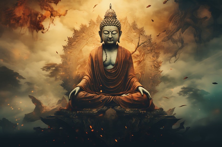 Gautam Lord Buddha Aesthetic Meditating (1283)