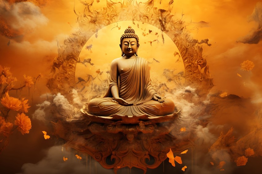 Gautam Lord Buddha Aesthetic Meditating (1877)