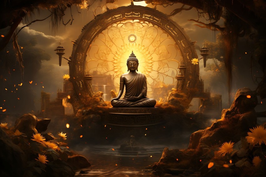 Gautam Lord Buddha Aesthetic Meditating (1846)