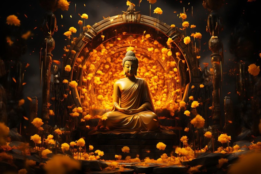 Gautam Lord Buddha Aesthetic Meditating (1839)