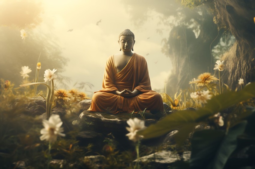 Gautam Lord Buddha Aesthetic Meditating (1918)
