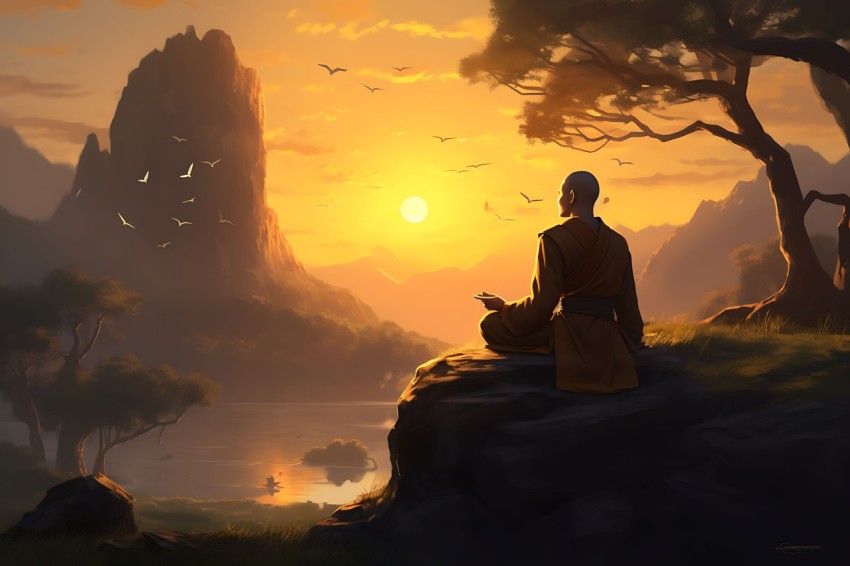 Gautam Lord Buddha Aesthetic Meditating (2048)