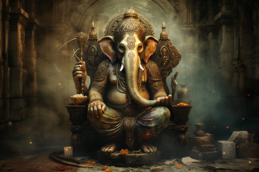 Lord Ganesha Ganapati Vinayaka Pillaiyar God Aesthetic (287)