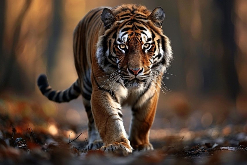 A Tiger Walking Through The Jungle Forest Wildlife Photography (12)