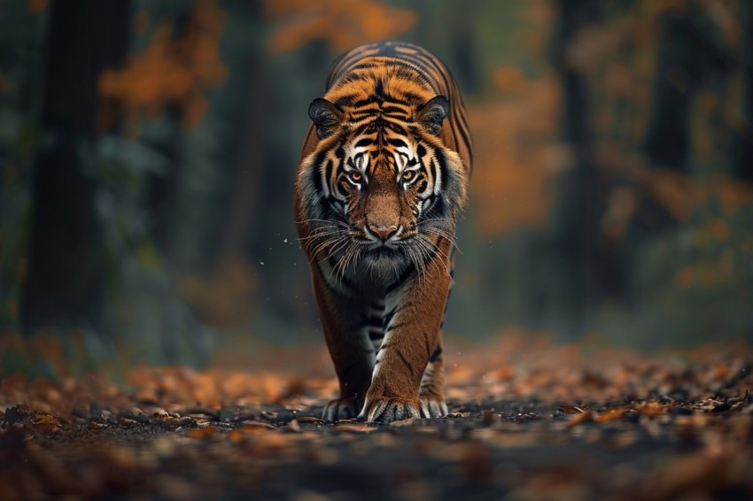 A Tiger Walking Through The Jungle Forest Wildlife Photography (4)
