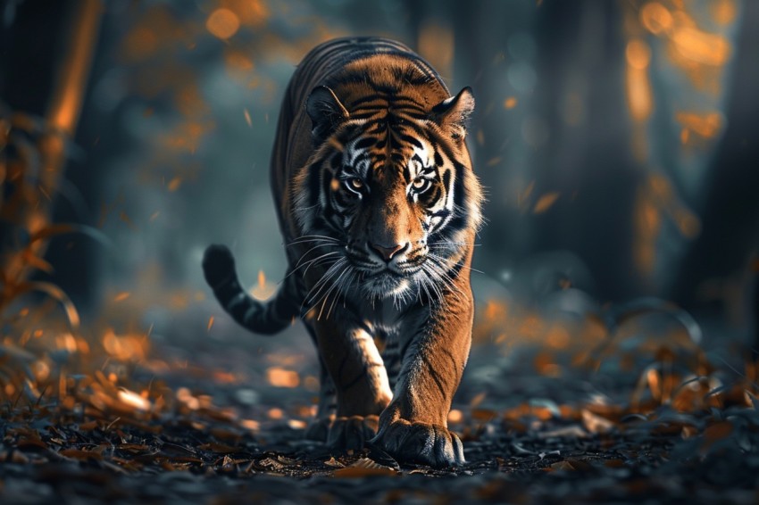 A Tiger Walking Through The Jungle Forest Wildlife Photography (22)