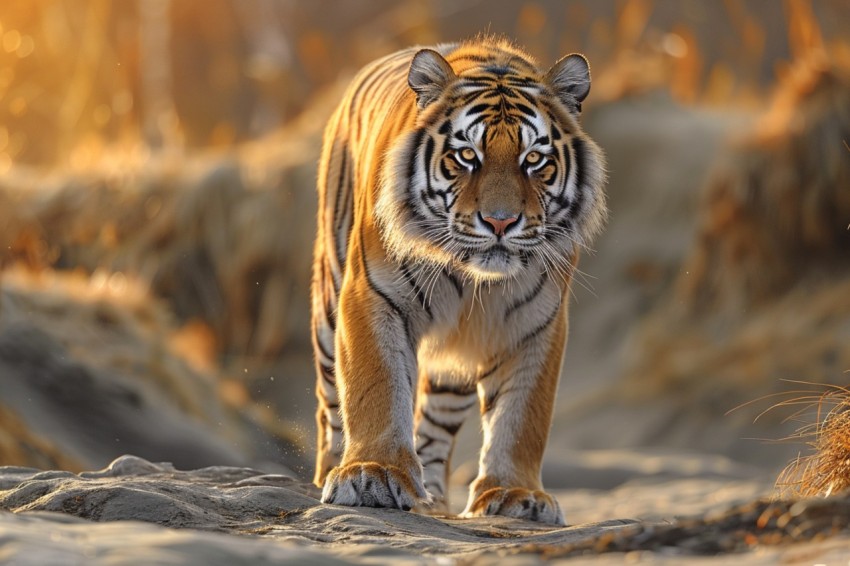 A Tiger Walking Through The Jungle Forest Wildlife Photography (28)
