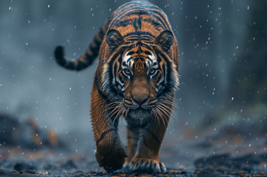 A Tiger Walking Through The Jungle Forest Wildlife Photography (16)