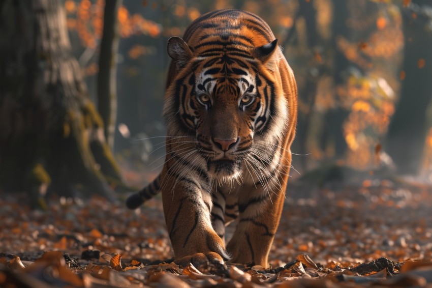 A Tiger Walking Through The Jungle Forest Wildlife Photography (40)
