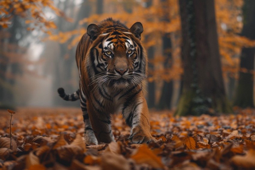 A Tiger Walking Through The Jungle Forest Wildlife Photography (53)