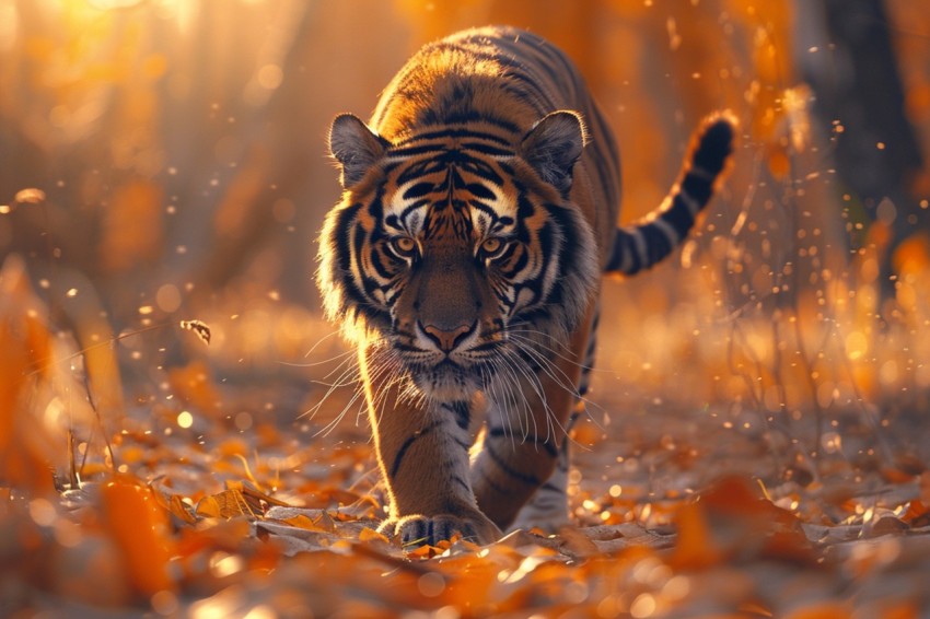 A Tiger Walking Through The Jungle Forest Wildlife Photography (86)
