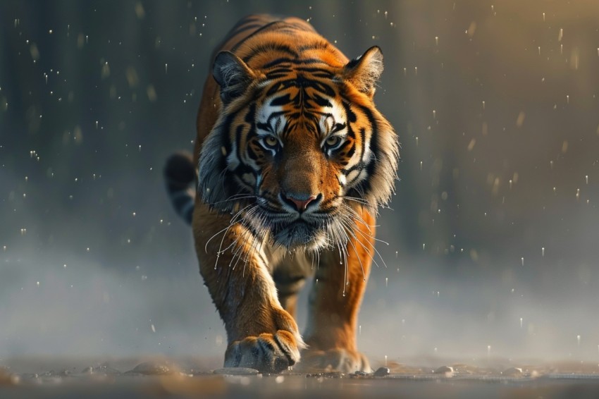 A Tiger Walking Through The Jungle Forest Wildlife Photography (139)