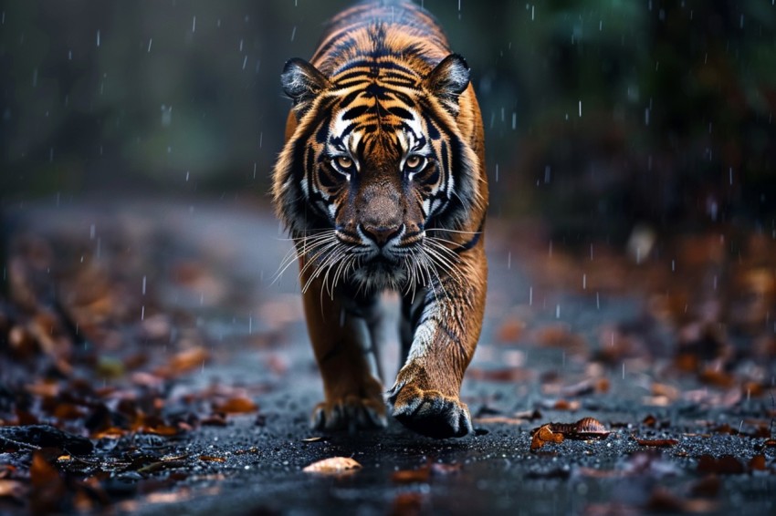 A Tiger Walking Through The Jungle Forest Wildlife Photography (132)