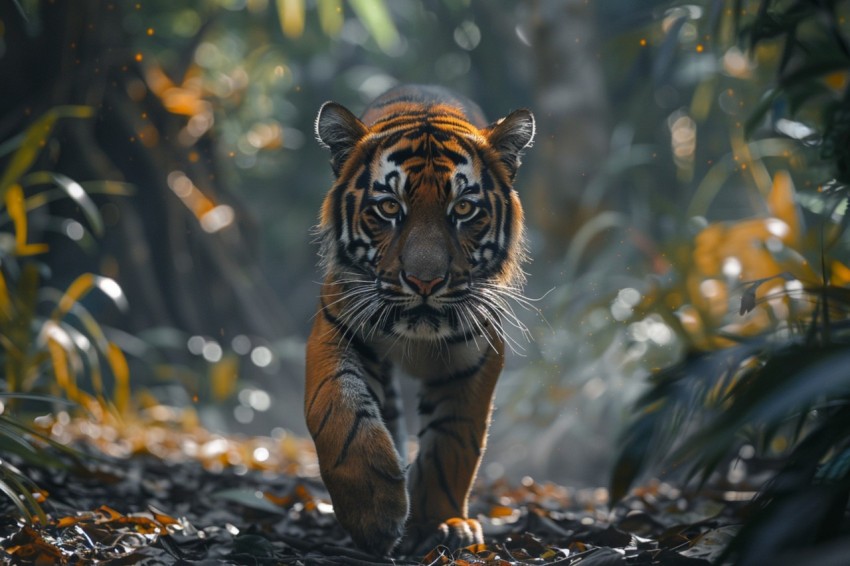 A Tiger Walking Through The Jungle Forest Wildlife Photography (117)