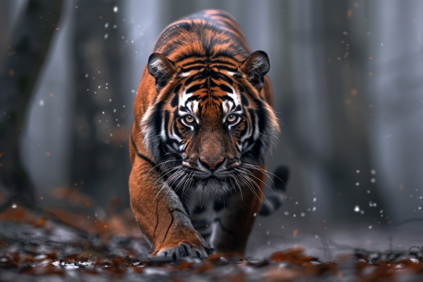 A Tiger Walking Through The Jungle Forest Wildlife Photography (107)