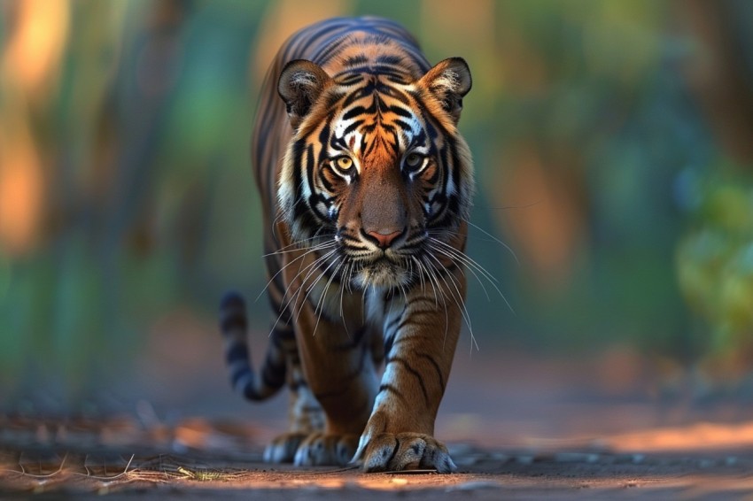 A Tiger Walking Through The Jungle Forest Wildlife Photography (115)