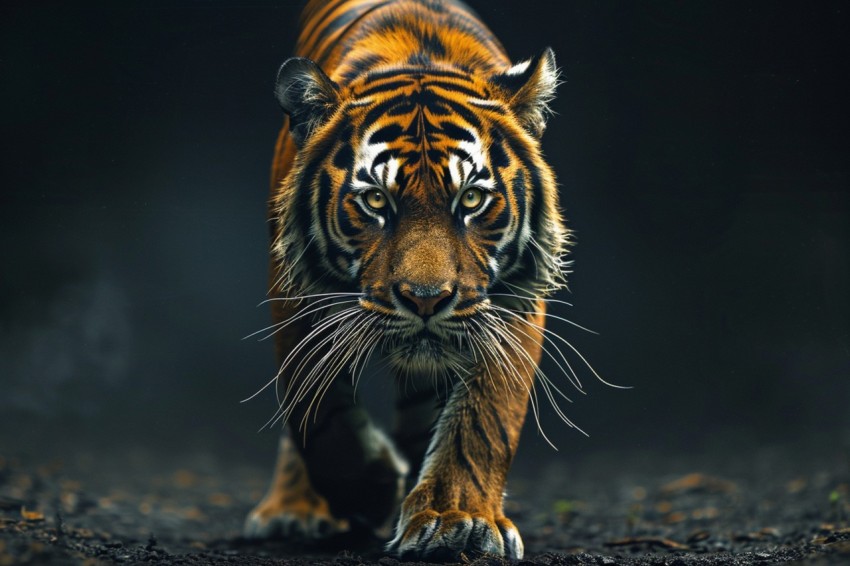 A Tiger Walking Through The Jungle Forest Wildlife Photography (110)