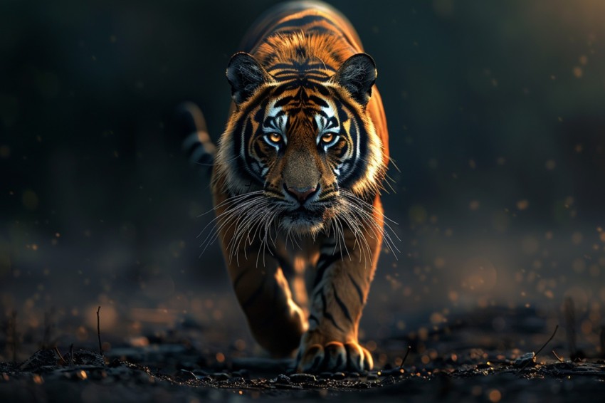 A Tiger Walking Through The Jungle Forest Wildlife Photography (122)