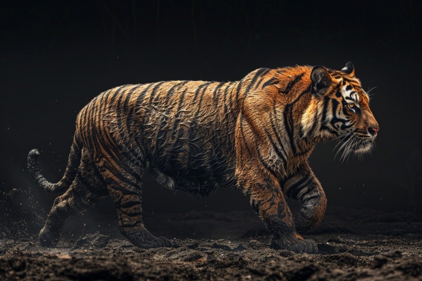 A Tiger Walking Through The Jungle Forest Wildlife Photography (121)