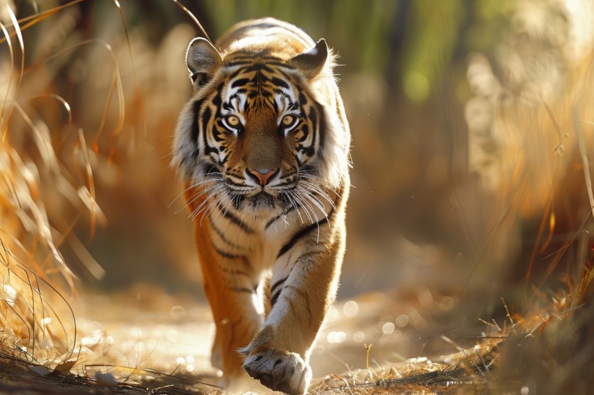 A Tiger Walking Through The Jungle Forest Wildlife Photography (124)