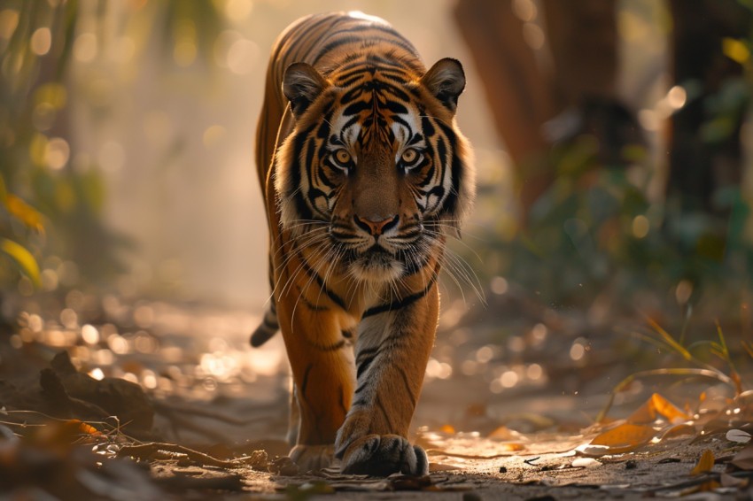A Tiger Walking Through The Jungle Forest Wildlife Photography (108)