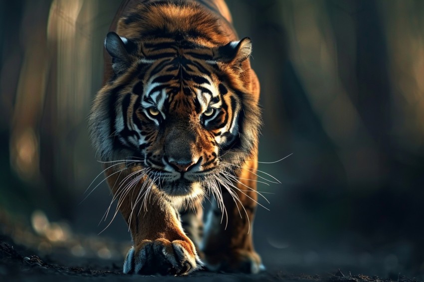 A Tiger Walking Through The Jungle Forest Wildlife Photography (125)