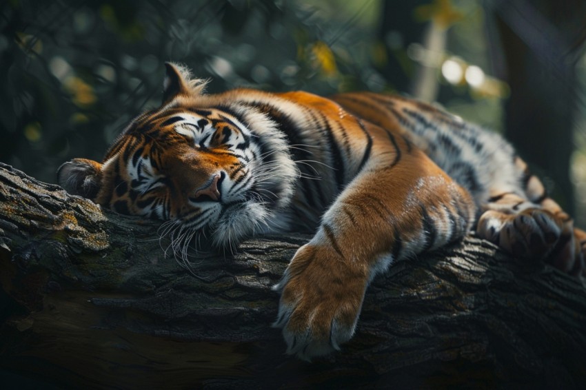 Tiger Sleeping on a Tree Branch in The Forest Wildlife Photography (29)