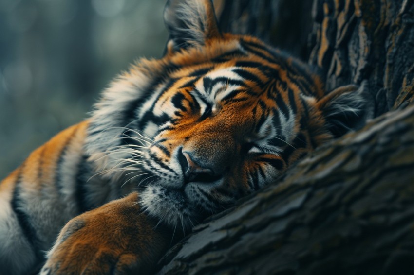 Tiger Sleeping on a Tree Branch in The Forest Wildlife Photography (19)