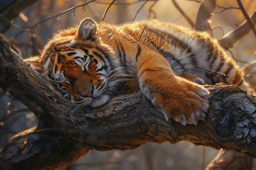 Tiger Sleeping on a Tree Branch in The Forest Wildlife Photography (43)