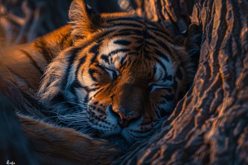 Tiger Sleeping on a Tree Branch in The Forest Wildlife Photography (27)