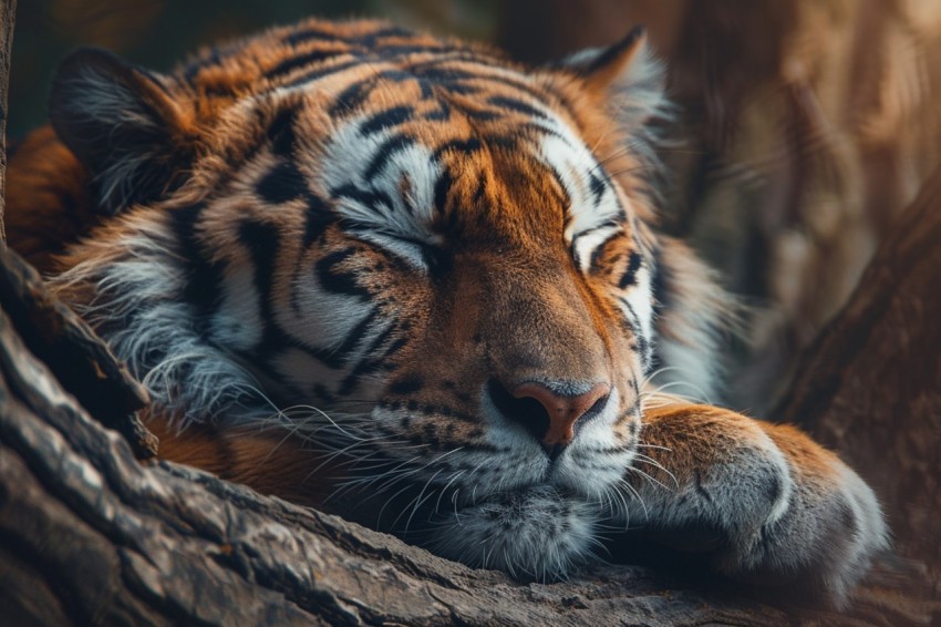 Tiger Sleeping on a Tree Branch in The Forest Wildlife Photography (52)