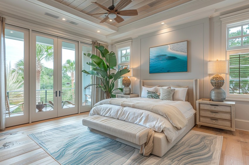 Light and Airy Coastal Style Bedroom Design Inspiration   Nautical Inspired Aesthetic Interior Decor Ideas (174)