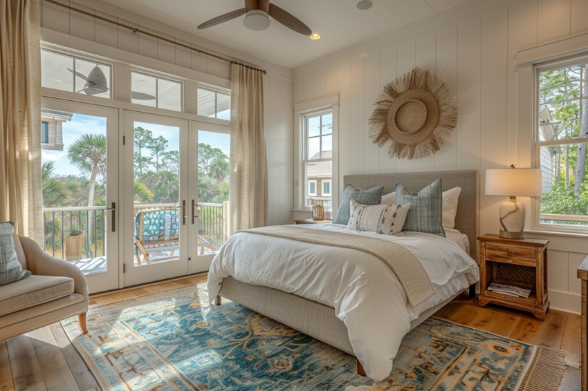 Light and Airy Coastal Style Bedroom Design Inspiration   Nautical Inspired Aesthetic Interior Decor Ideas (303)