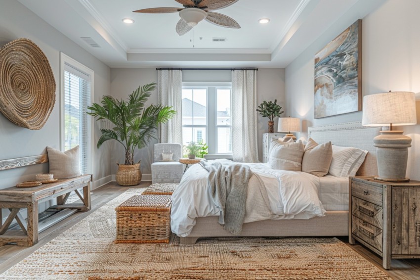 Light and Airy Coastal Style Bedroom Design Inspiration   Nautical Inspired Aesthetic Interior Decor Ideas (405)